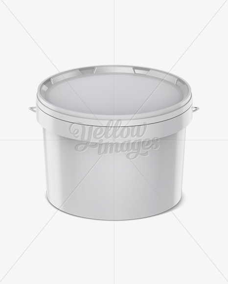 3L Plastic Paint Bucket Mockup - Front view (High-Angle Shot)