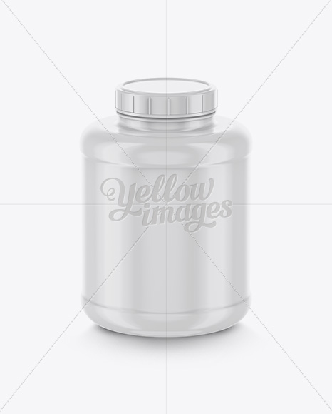 Glossy Protein Jar Mockup - High-Angle Shot