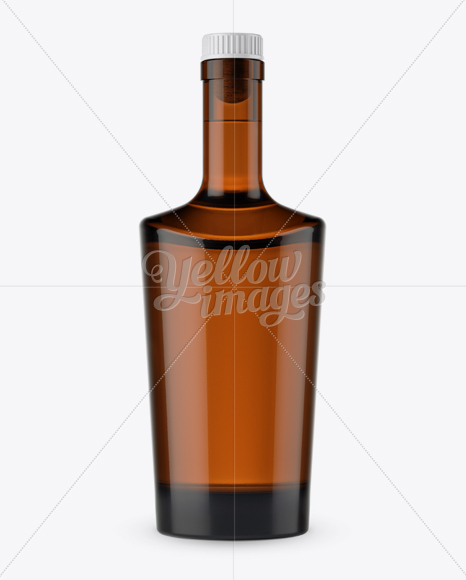 Amber Liquor Bottle W/ Bung Mockup - Front View