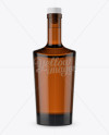 Amber Liquor Bottle W/ Bung Mockup - Front View