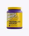 Matte Protein Jar W/ Screw Cap Mockup Matte Protein Jar W/ Screw Cap Mockup