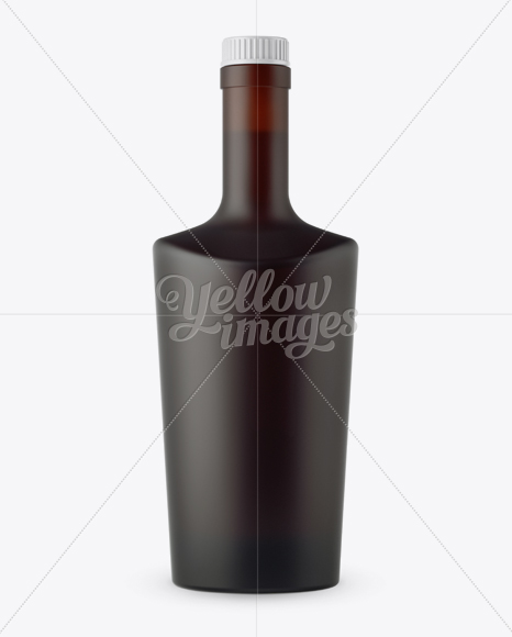 Matte Amber Bottle W/ Bung Mockup - Front View