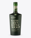 Matte Green Bottle W/ Bung Mockup - Front View - Free Download Images