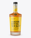 Frosted Bottle W/ Orange Liquor Mockup - Front View