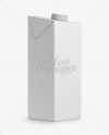 1L Carton Box Mockup - 45° Half-Side View