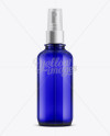 Blue Spray Bottle W/ Clear Overcap Mockup