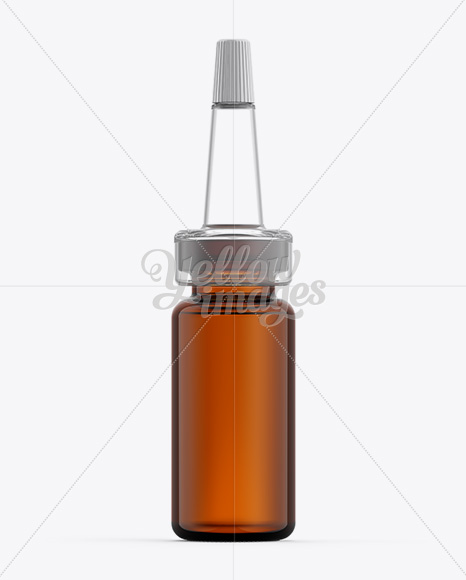 Amber Glass Cosmetic Bottle W/ Dropper Mockup