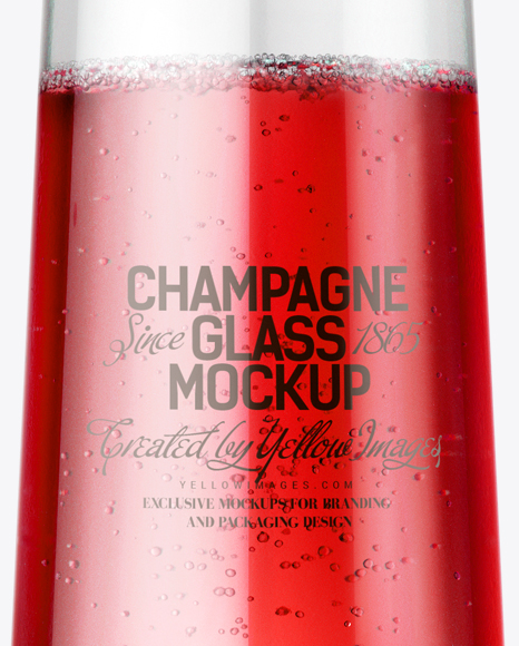 Red Champagne Glass Mockup