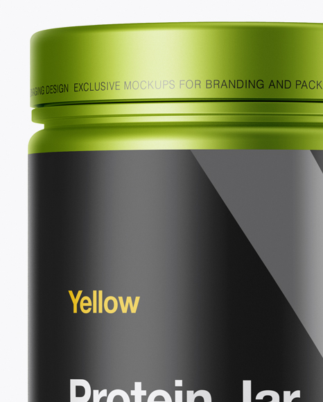 Matte Metallic Protein Jar Mockup