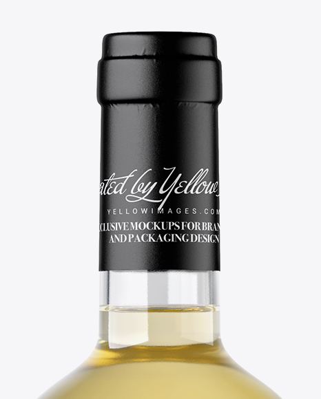 Clear Glass White Wine Bottle Mockup