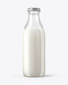 180ml Clear Glass Milk Bottle Mockup