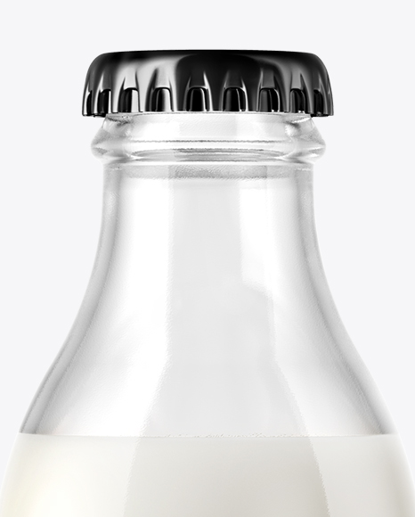 180ml Clear Glass Milk Bottle Mockup - Free Download Images High