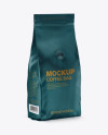 Matte Coffee Bag with Valve Mockup - Half Side View