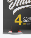 Carton Carrier W/ 4 Metallic Cans Mockup - Front View