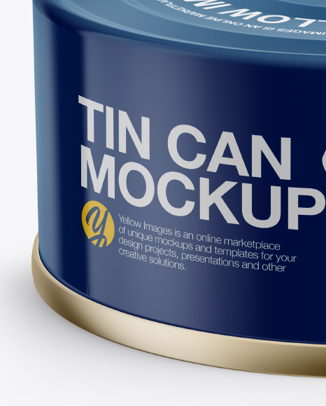 Tin Can Mockup - Front View (High-Angle Shot)