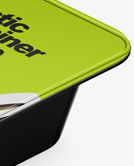 Metallic Plastic Container Mockup - Half Side View