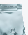 Glossy Metallic Coffee Bag with Valve Mockup - Half Side View