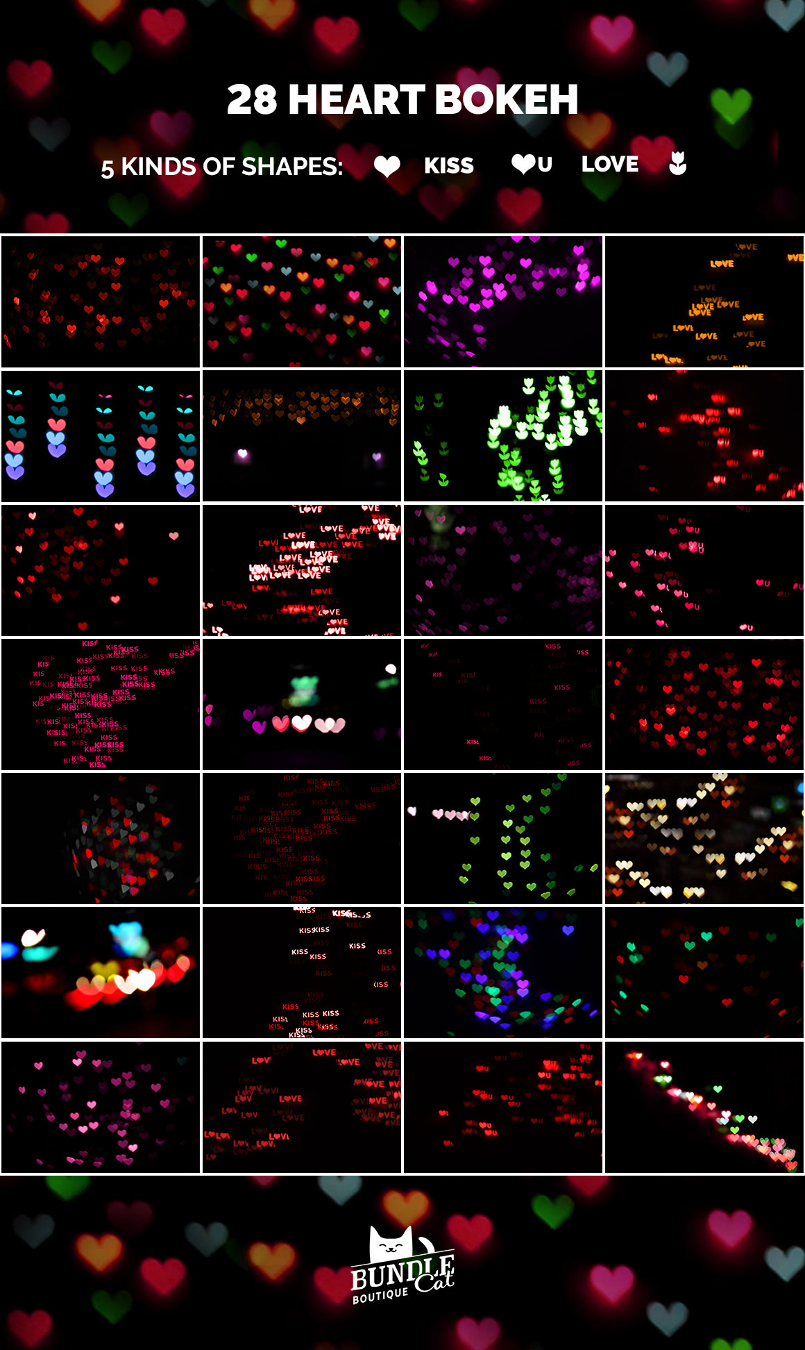 28 Heart Bokeh Photo Overlays 28 Heart Bokeh Photo Overlays