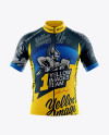 Men&#039;s Full-Zip Cycling Jersey Mockup - Front View