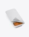 Plastic Container With Peanut Paste Mockup - Half Side View