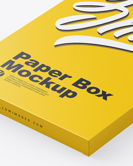 Paper Box Mockup - Half Side View