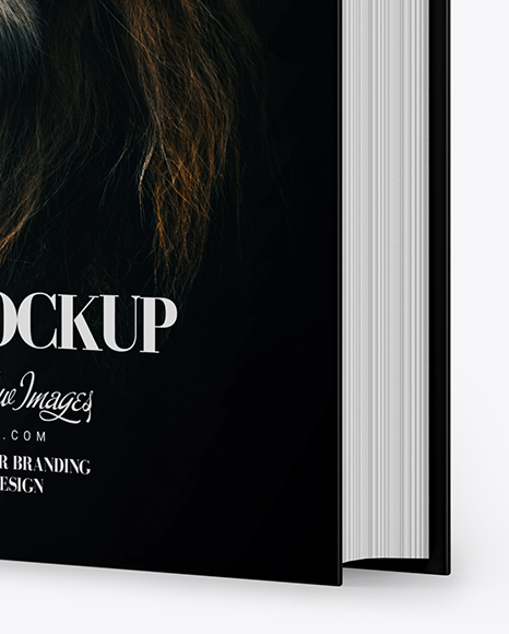 Book w/ Glossy Cover Mockup - Half Side View