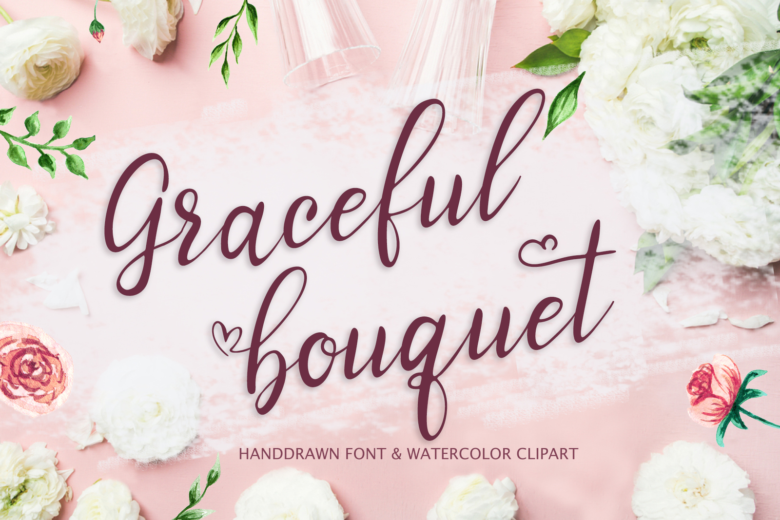 Graceful bouquet-lovely font&clipart Graceful bouquet-lovely font&clipart
