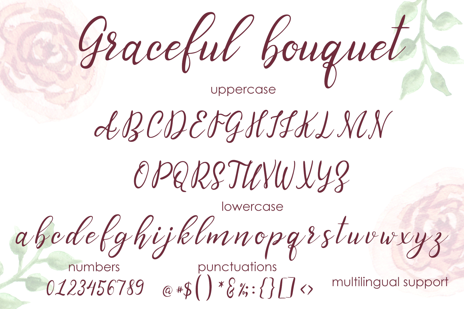 Graceful bouquet-lovely font&clipart Graceful bouquet-lovely font&clipart