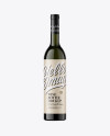 Antique Green Glass Bottle With White Wine Mockup