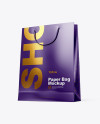 Glossy Paper Shopping Bag Mockup - Half Side View (Hero Shot)