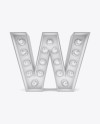 Letter W Light Bulb Sign Mockup