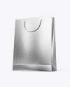 Metallic Paper Shopping Bag Mockup - Half Side View (Hero Shot)