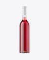 Clear Glass Bottle With Pink Wine Mockup