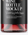 Clear Glass Bottle With Pink Wine Mockup