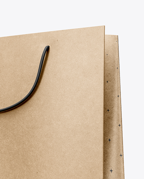 Kraft Paper Shopping Bag Mockup - Half Side View (Hero Shot)