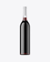 Clear Glass Bottle With Red Wine Mockup