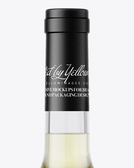 Clear Glass Bottle With White Wine Mockup