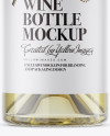 Clear Glass Bottle With White Wine Mockup