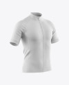 Men's Full-Zip Cycling Jersey Mockup - Half Side View