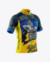 Men&#039;s Full-Zip Cycling Jersey Mockup - Half Side View