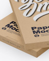 Two Kraft Boxes Mockup - Half Side View