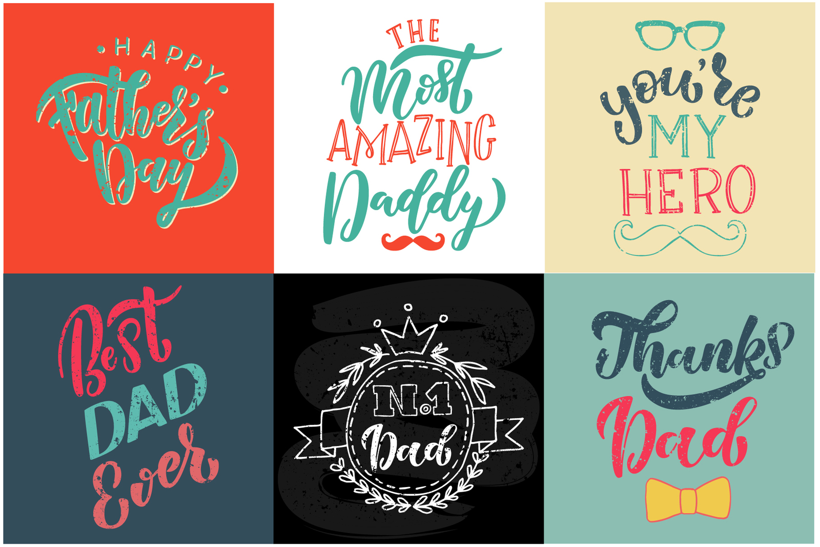 Father&#039;s Day Hand Lettering Set