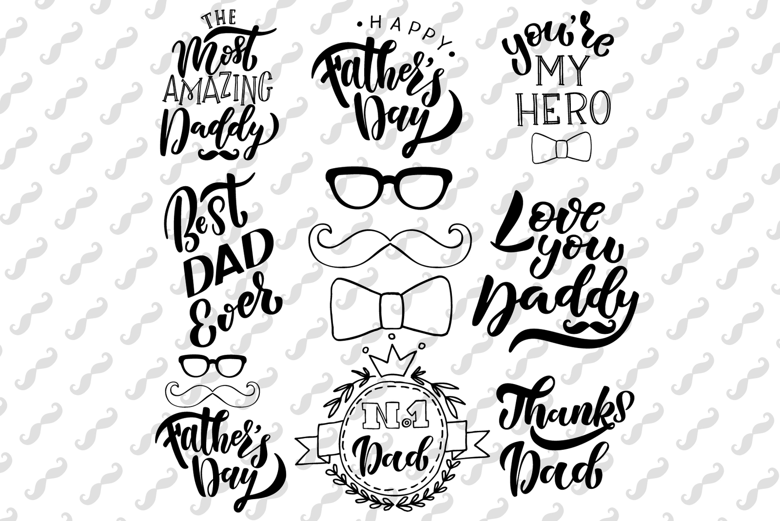 Father&#039;s Day Hand Lettering Set