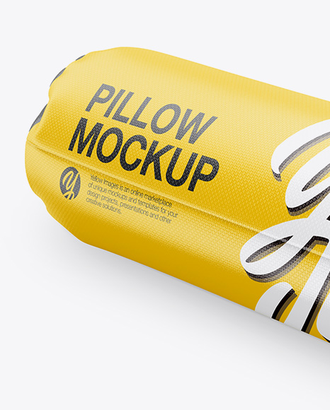 Glossy Tube Pillow Mockup - Half Side View