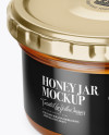 Clear Glass Honey Jar Mockup (High-Angle Shot)