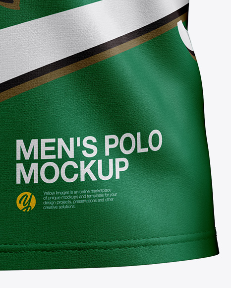 Men's Polo With Long Sleeve Mockup - Front View