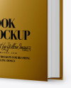 Book w/ Metallic Cover Mockup - Half Side View