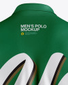 Men's Polo With Long Sleeve Mockup - Back View