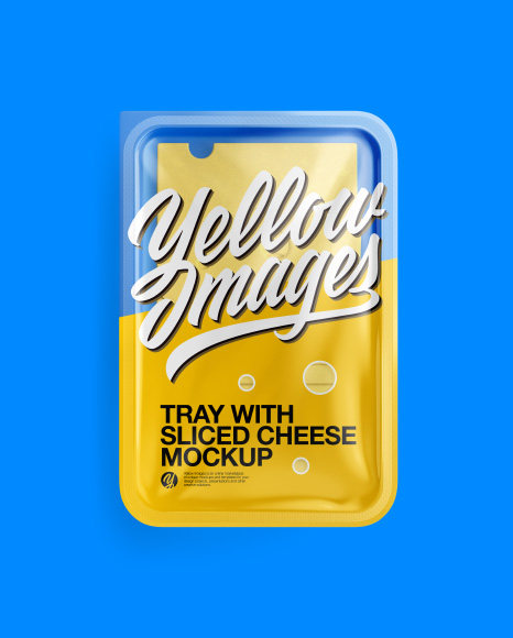 Tray With Sliced Cheese Mockup - Top View