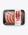 Plastic Tray With Sausages Mockup - Top View